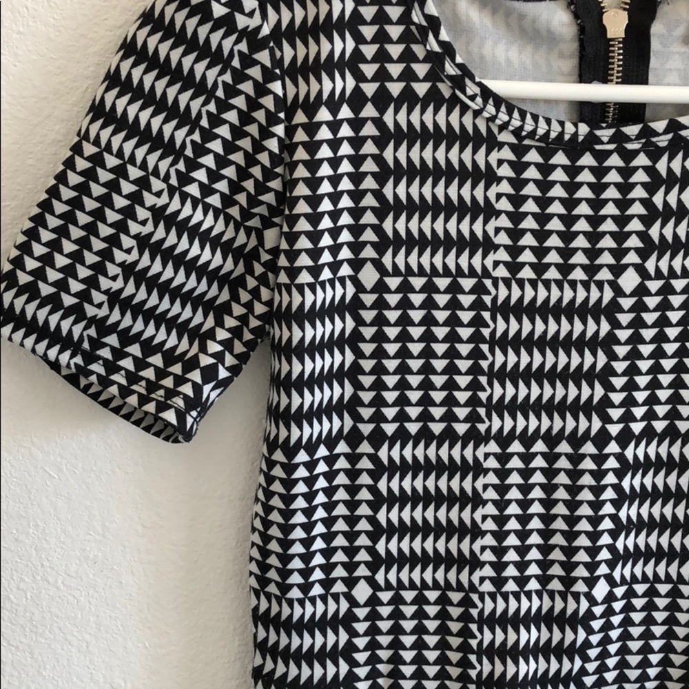 LuLaRoe | Geometric Print Black White Amelia Dress